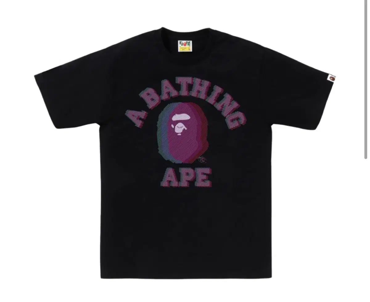 24 ss アベイシングエイプ グリッチモード アート カレッジ Tシャツ ブラック