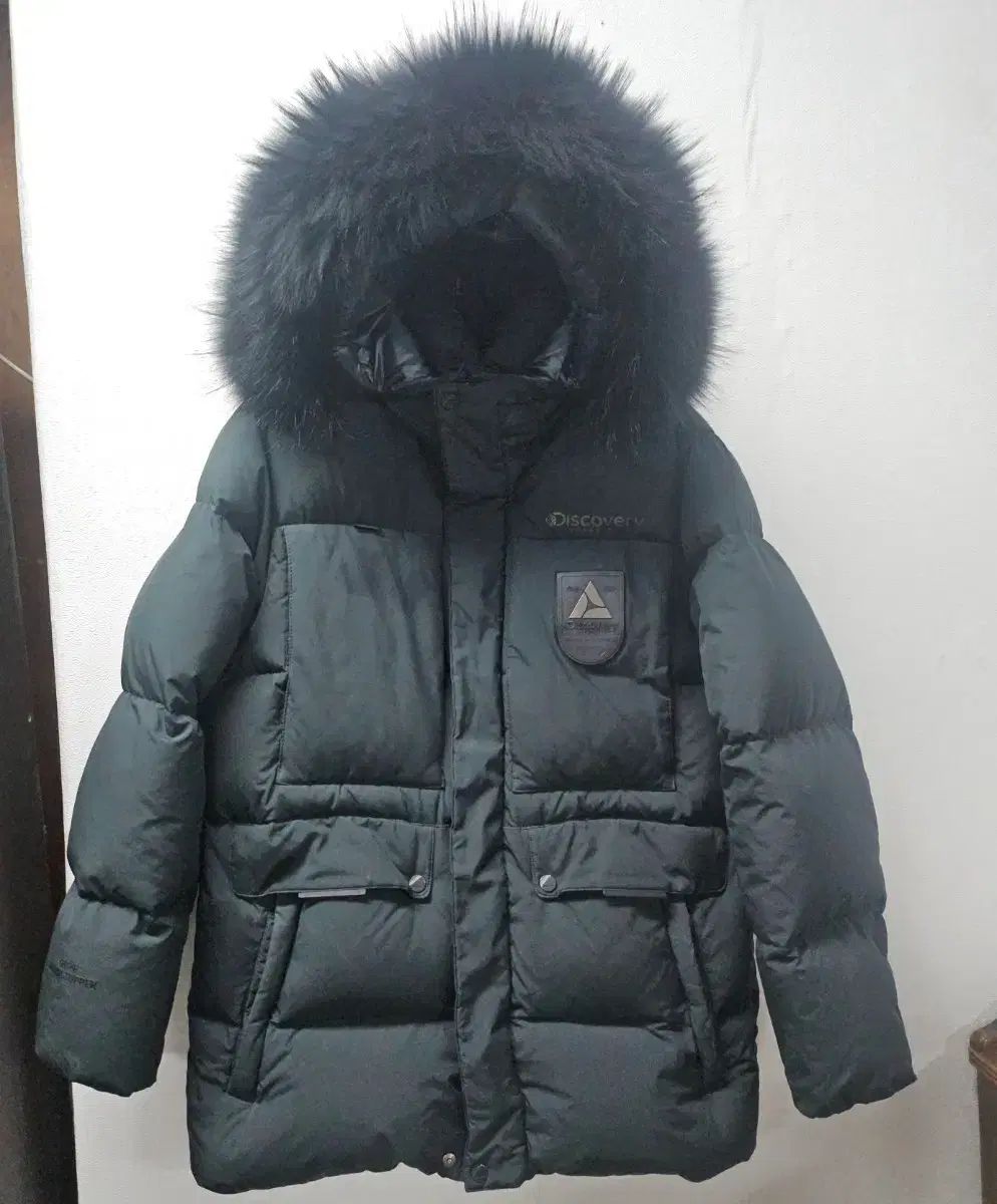 デニム緑色 ダウン アウター フード ファー 95
