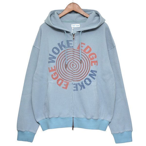 WOKE EDGE ウォークエッジ Washed Thermal Zip Hoodie サーマルジップパーカー 2511-15913-0148.0142