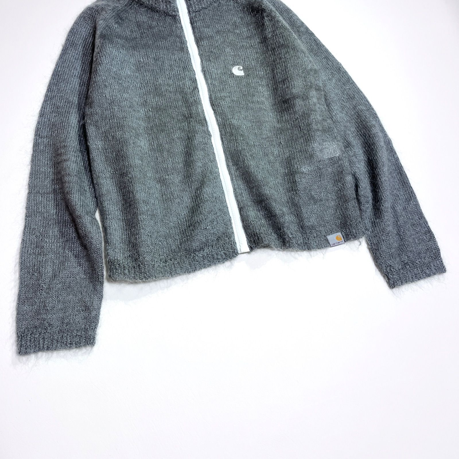 ch57 carhartt モヘヤ混 フル ジップアップ セーター ジャケット 