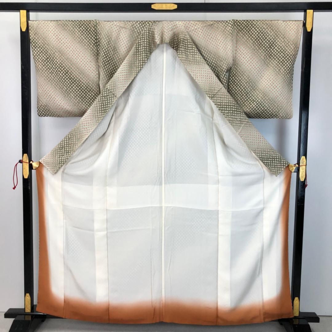 小紋 総絞り 利休鼠色 グラデーション ガード加工 K-5655