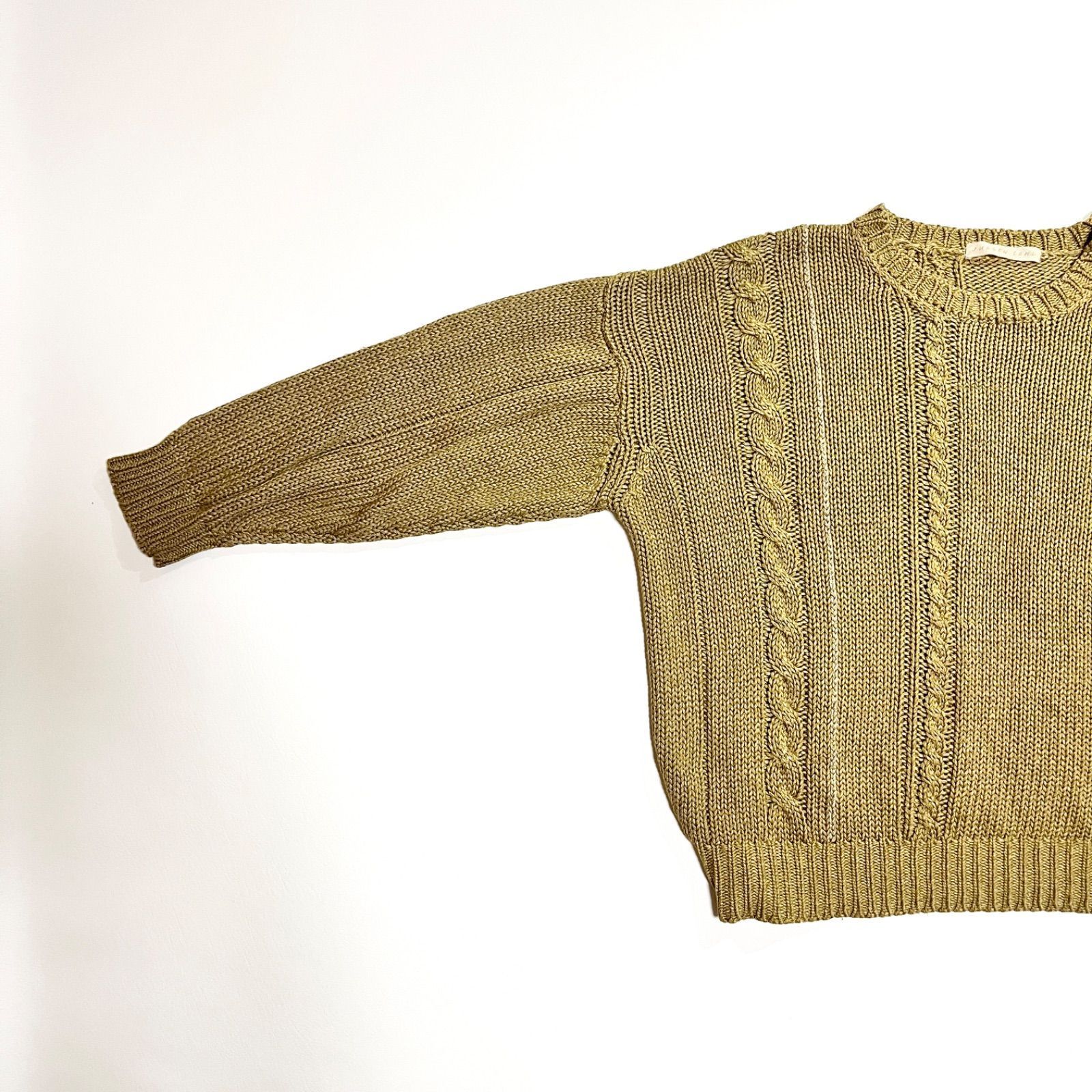 ci57 希少 Jurgen Lehl シルク 絹 綿 コットン ケーブルニット 長袖