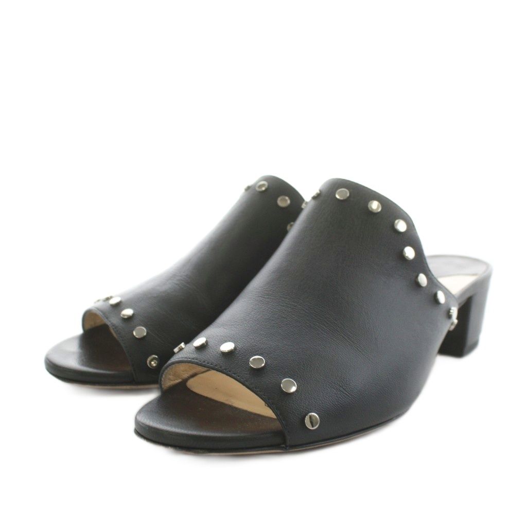 ジミーチュウ JIMMY CHOO ミュール ヒール スタッズ レザー 36 黒 ブラック |AN 14