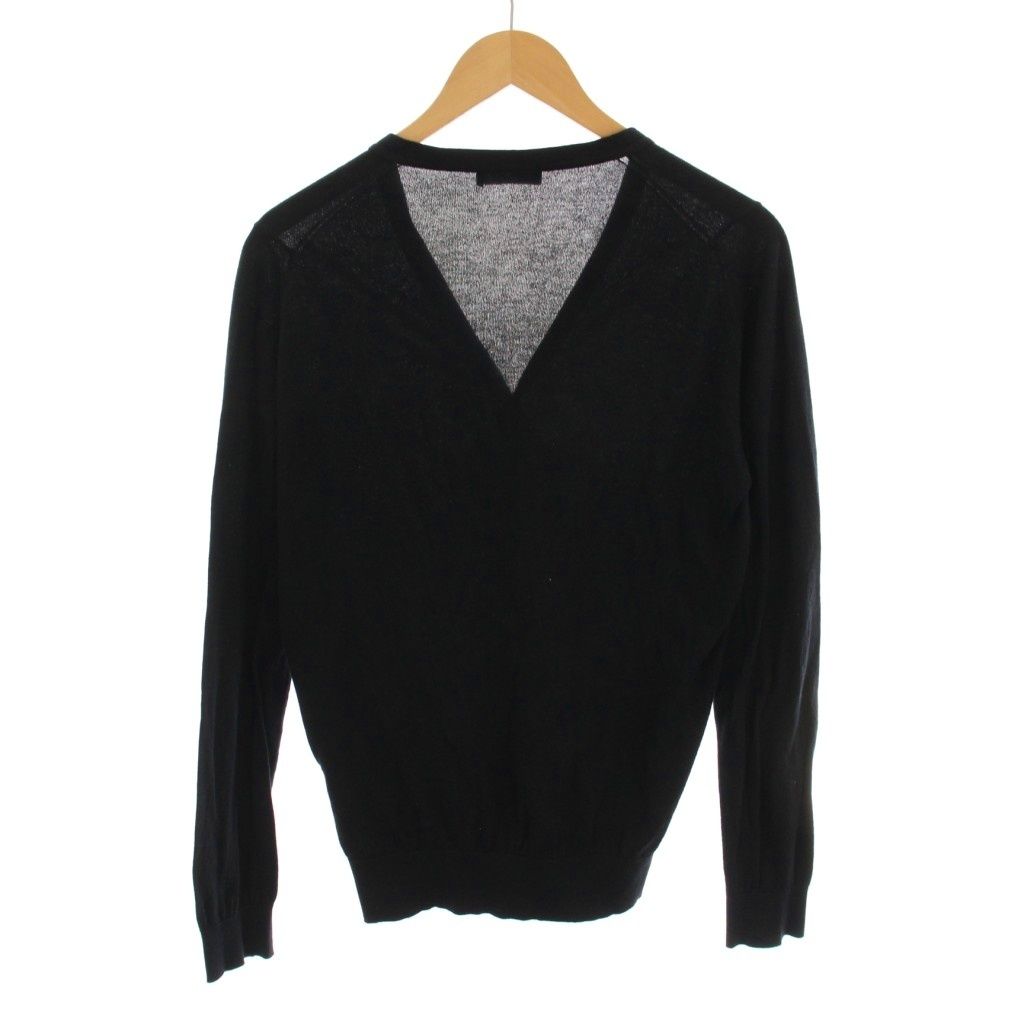ジョンスメドレー JOHN SMEDLEY カーディガン ニット S 黒 ブラック V