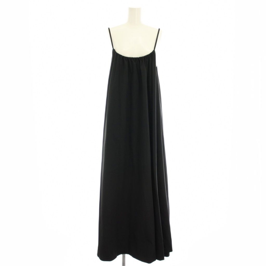 キャバン CABaN ストレッチジャージギャザーワンピース キャミワンピース ロング S 黒 ブラック 39-06-91-06203 |YT