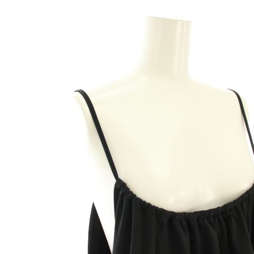 cabanブラック キャミワンピース ロングワンピース キャバン CABaN ストレッチジャージギャザーワンピース キャミ