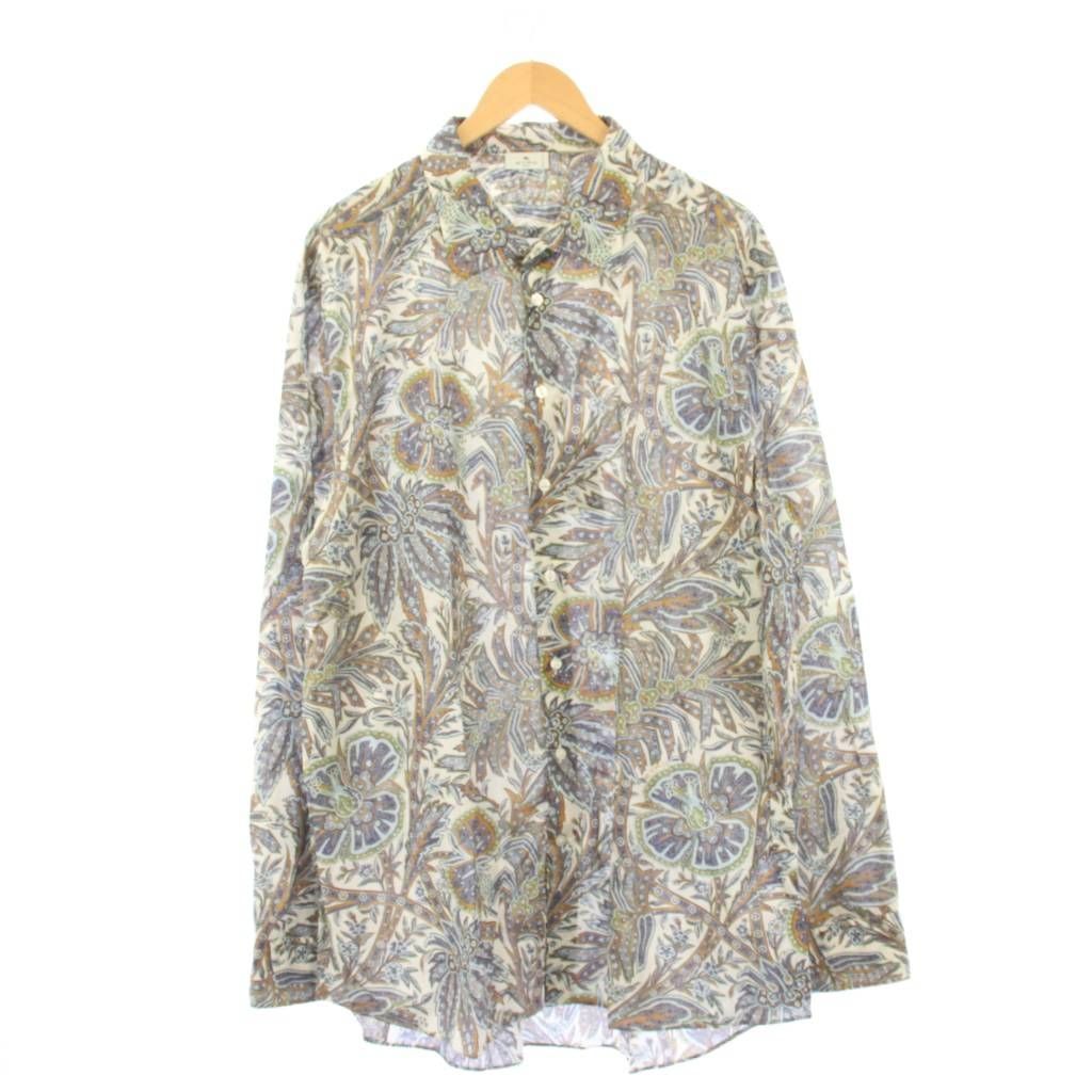 エトロ ETRO ペイズリー柄 シャツ 長袖 XXXL 白 |KH