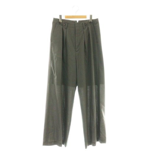 6 ROKU BEAUTY-YOUTH B-Y ロク ビューティーアンドユース CLOTH PANTS ワイドパンツ タック 38 グレー |DF OS