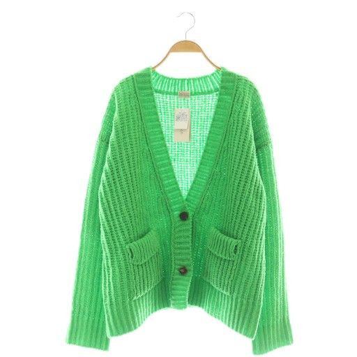 ババコ babaco ウールオーバーサイズカーディガン ニット Vネック F グリーン |DF OS SH