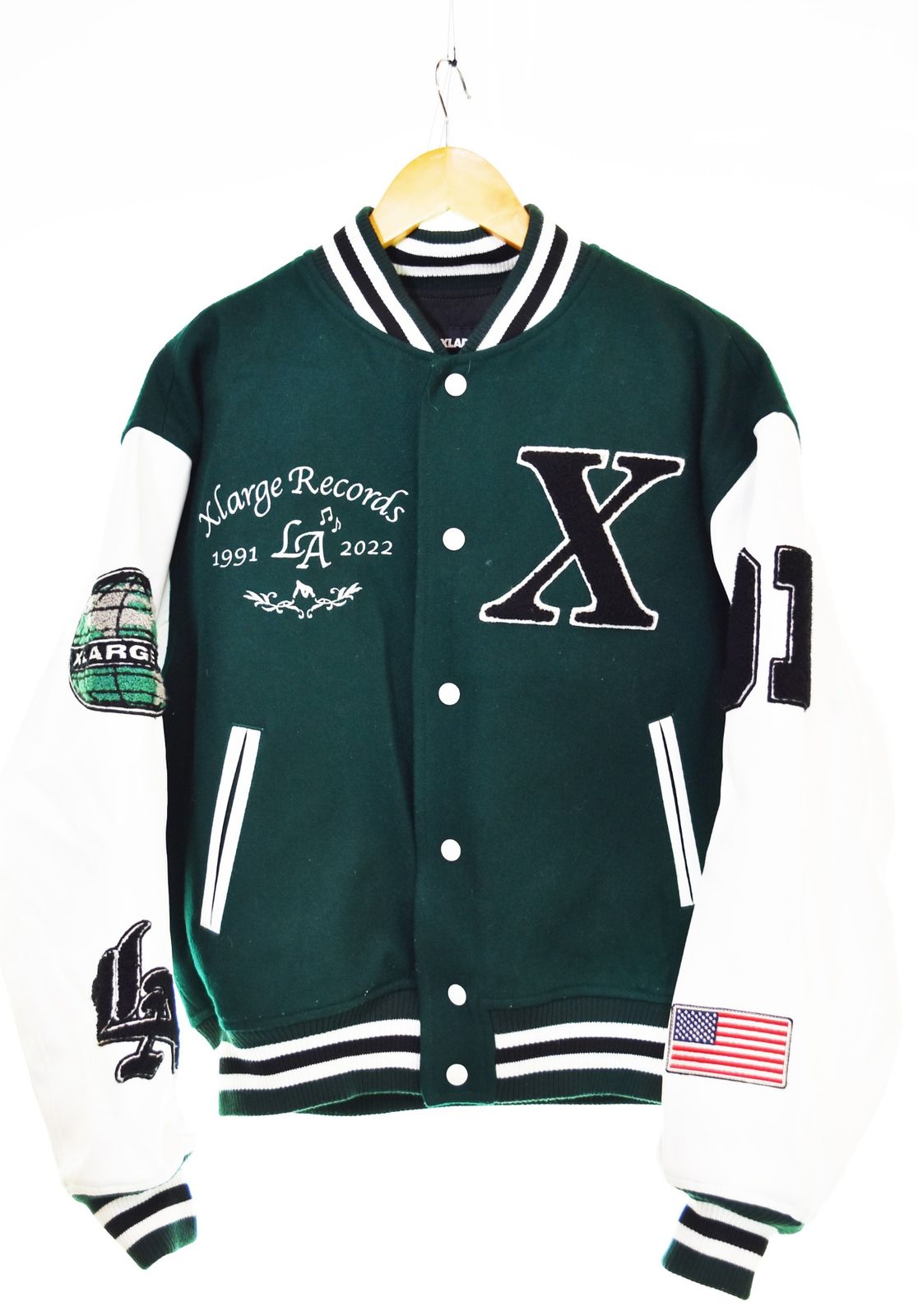 エクストララージ XLARGE FW 22 OG LOGO VARSITY JACKET OGロゴバーシティジャケット ジャケット グリーン Sサイズ 103 MT-3740