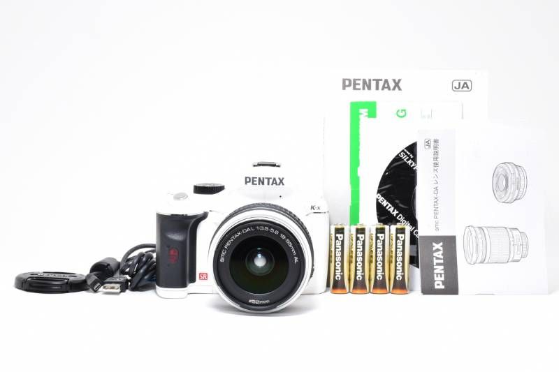 実用品 Pentax ペンタックス K-x 白 ホワイト シャッター数約 と 小| SMC PENTAX-DA L 3.5-5.6 18-55 mm AL レンズキット デジタル一眼カメラ 3992-12