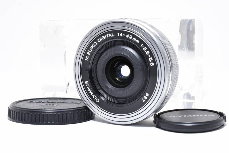 光学 上品 Olympus オリンパス M.ZUIKO DIGITAL 14-42 mm 3.5-5.6 EZ ED MSC シルバー パンケーキレンズ AFレンズ 3992-15