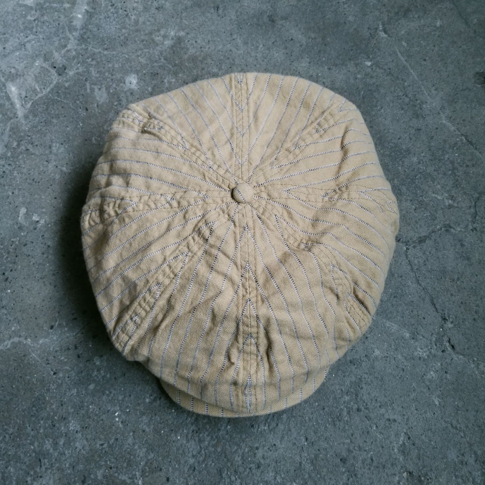 RRL ストライプド リネンコットン ニュースボーイ キャップ L ダブル