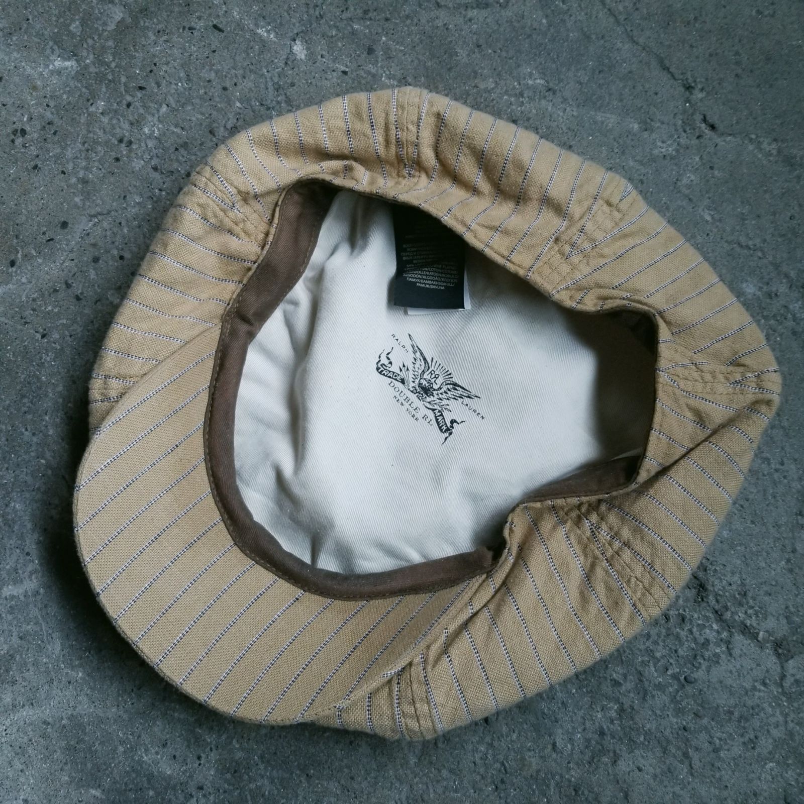 RRL ストライプキャスケット　L RRL ストライプ キャスケット L レザー 帽子 ワーク キャップ RRL