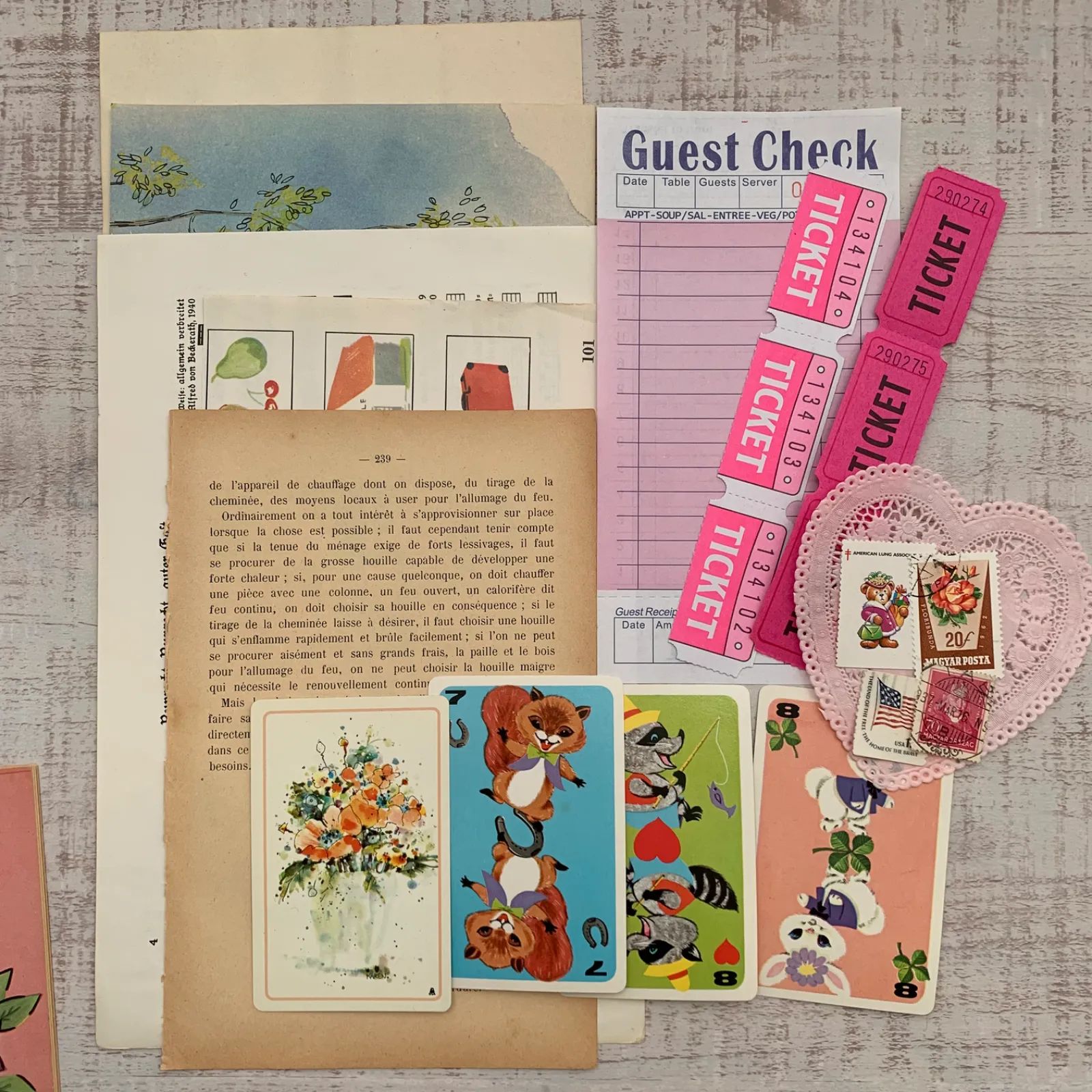 海外 ヴィンテージ 絵本(ワークブック) 紙もの 素材セット ジャンク