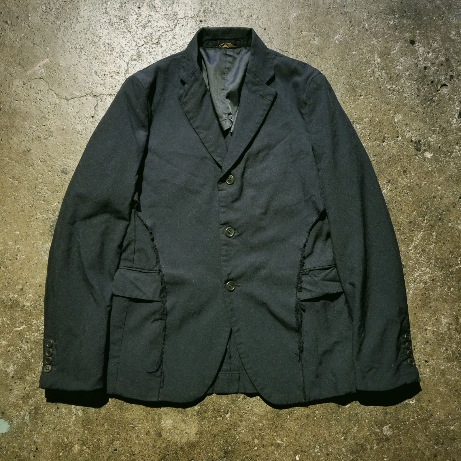 COMME des GARCONS HOMME DUEX 19 ss 染色加工 サイドカットオフ ジャケット XS コムデギャルソンオムドゥ 2019 AD 2018