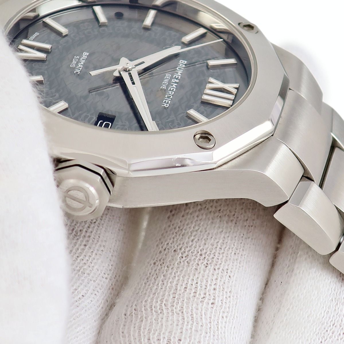  ボーム メルシエ 腕時計 M0A10702 鑑定済み ブランド 薄手ニット 自動巻き時計 腕時計(アナログ)