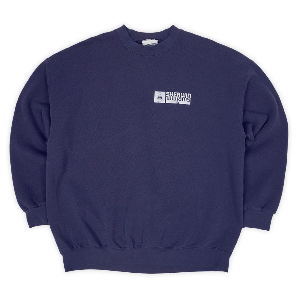 シャーウィン ウィリアムズ SHERWIN 90 s 00 90年代 2000年代 ロゴプリントスウェット オールド Lee USA アメリカ 古着 スウェット トレーナー ネイビー 紺 2 X