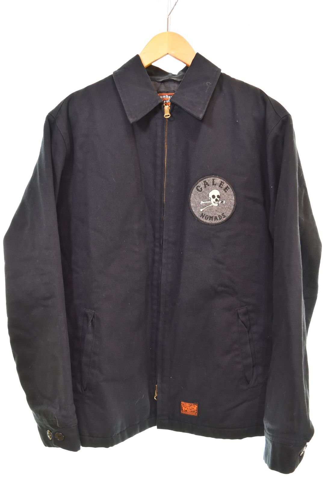 キャリー CALEE ロゴ ワッペン ジップアップ ブルゾン ワークジャケット ジャケット ブラック Lサイズ 103 MT-3741