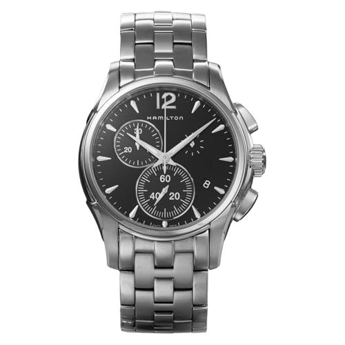 ハミルトン メンズ 腕時計 ジャズマスター ブラック文字盤 クォーツ 10気圧防水 シルバー 並行輸入品 a 7 b c 6 5