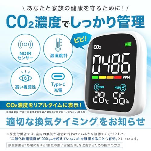 Field とにかく見やすい 二酸化炭素濃度計 高コントラスト|大文字|自動輝度 2 Way電源 充電池＆コンセント給電 日本語説明書 保証書付 NDIR センサー CO 2測定器 deb 122 f 8