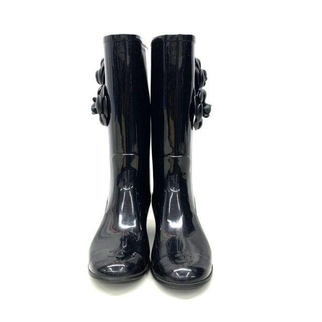 サマーセール10000円引きです。 シャネルカメリアブラック レインブーツ サマーセール10000円引きです。 シャネルカメリアブラック レインブーツ