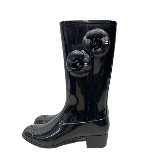 CHANEL(シャネル) カメリア ココマーク レインブーツ サイズ37 約24cm