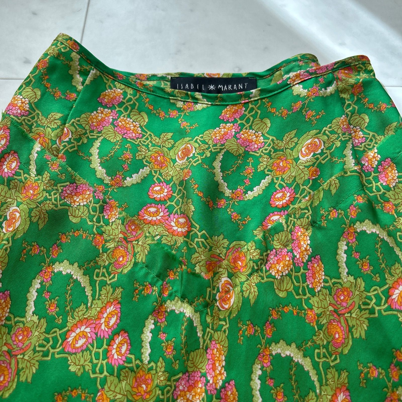 イザベルマランISABELMARANT フランス製 シルク ロングスカート 花柄