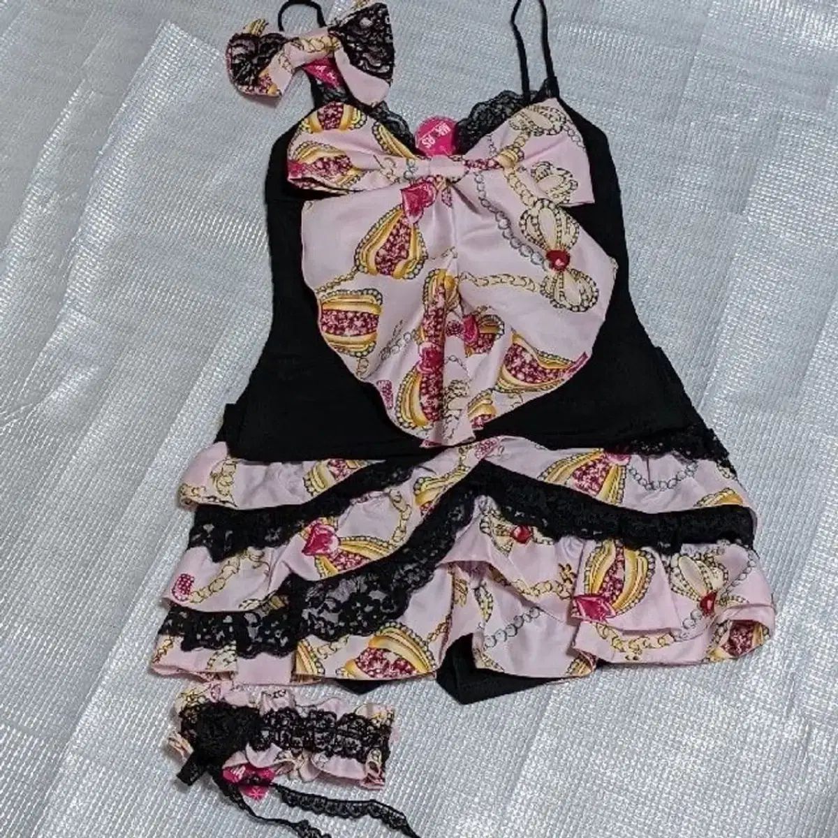 マズ MA*RS ジュエリー 王 リボン ノースリーブ スリーブレス レース トップス 姉ギャル