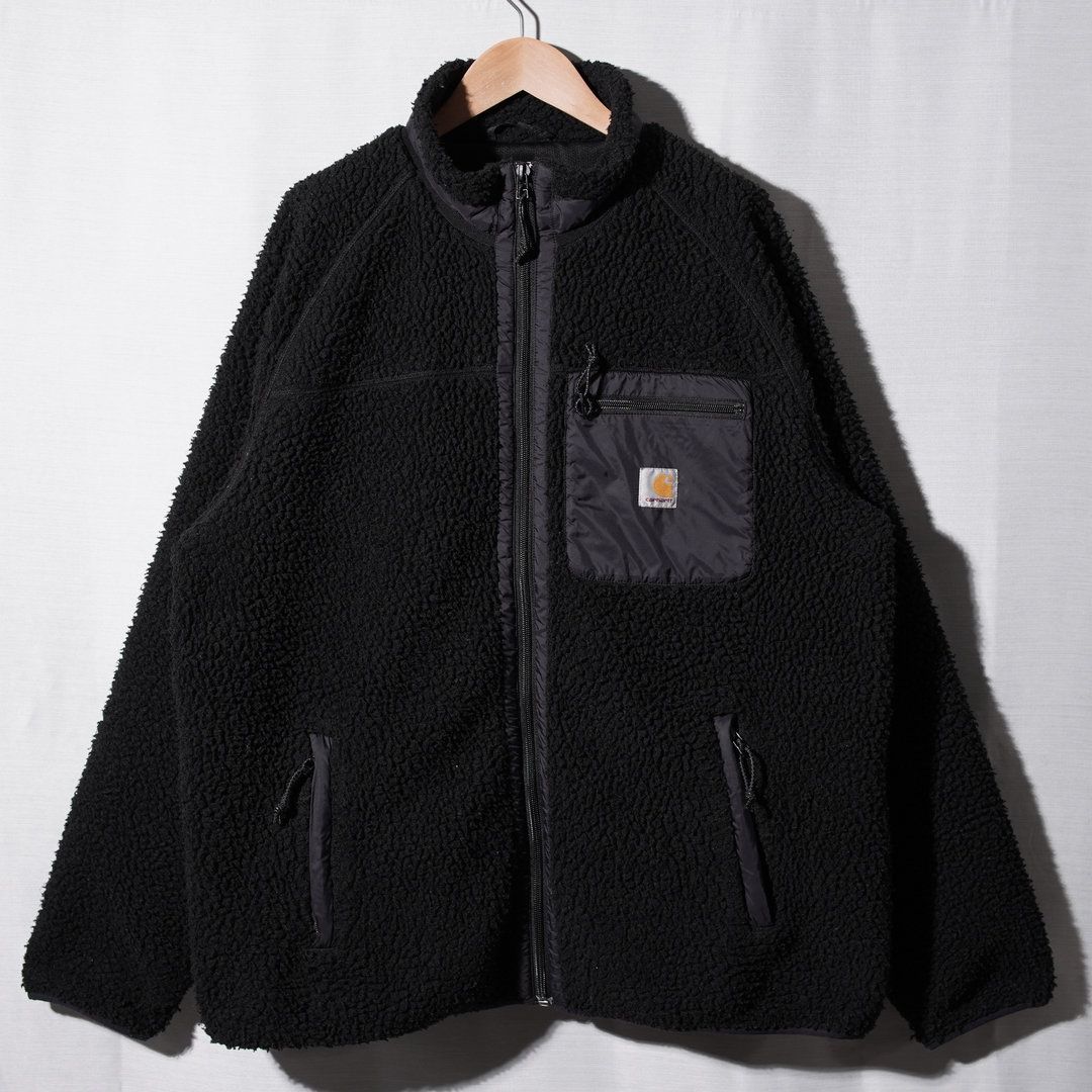 カーハート Carhartt WIP フリースジャケット XL 相当 ブラック ロゴ 