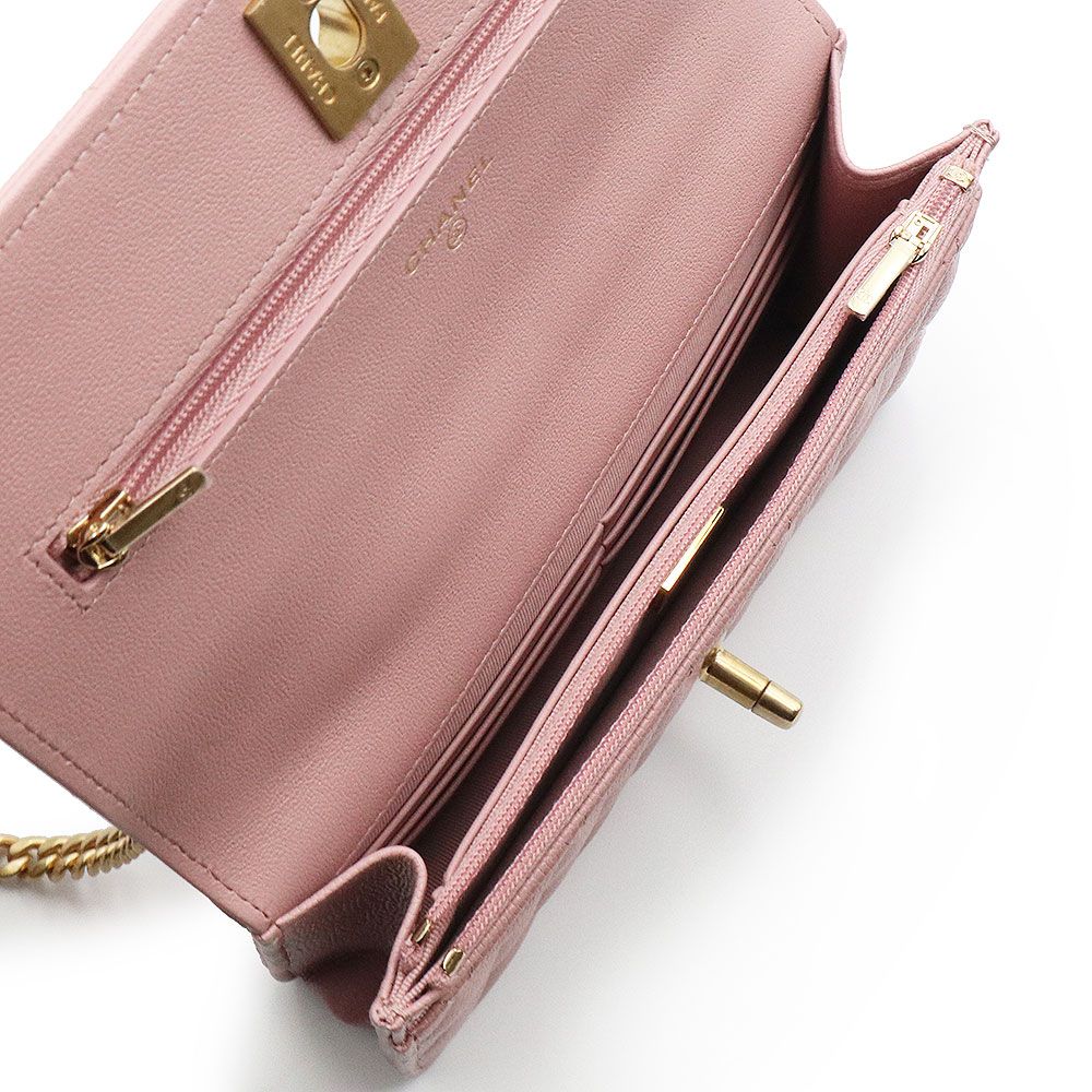 シャネル マトラッセ ハート ココマーク チェーンウォレット 長財布