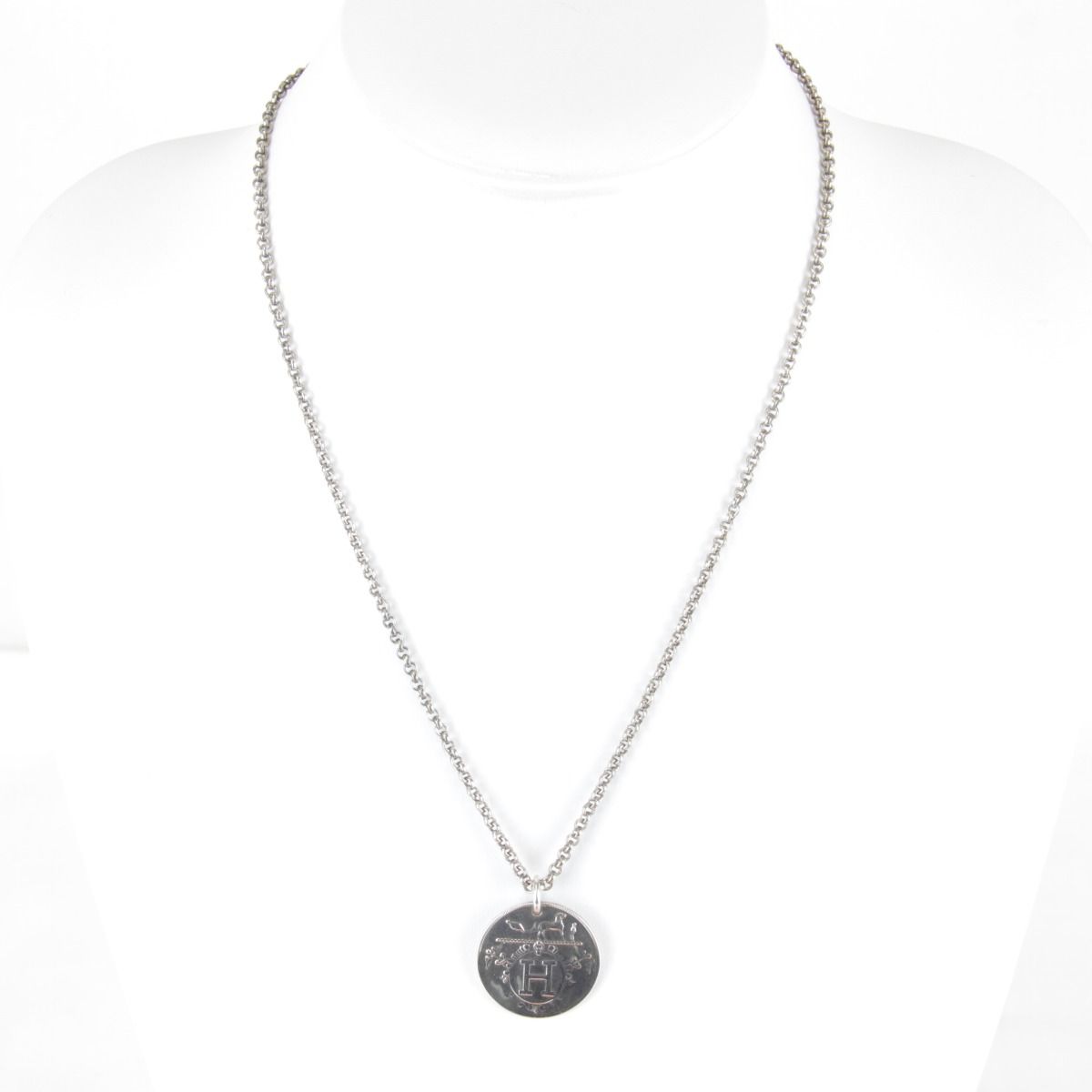 HERMES エルメス エクスリプス ネックレス シルバー925 レディース チェーン コイン ケース付 シンプル ロゴ ハイブランド