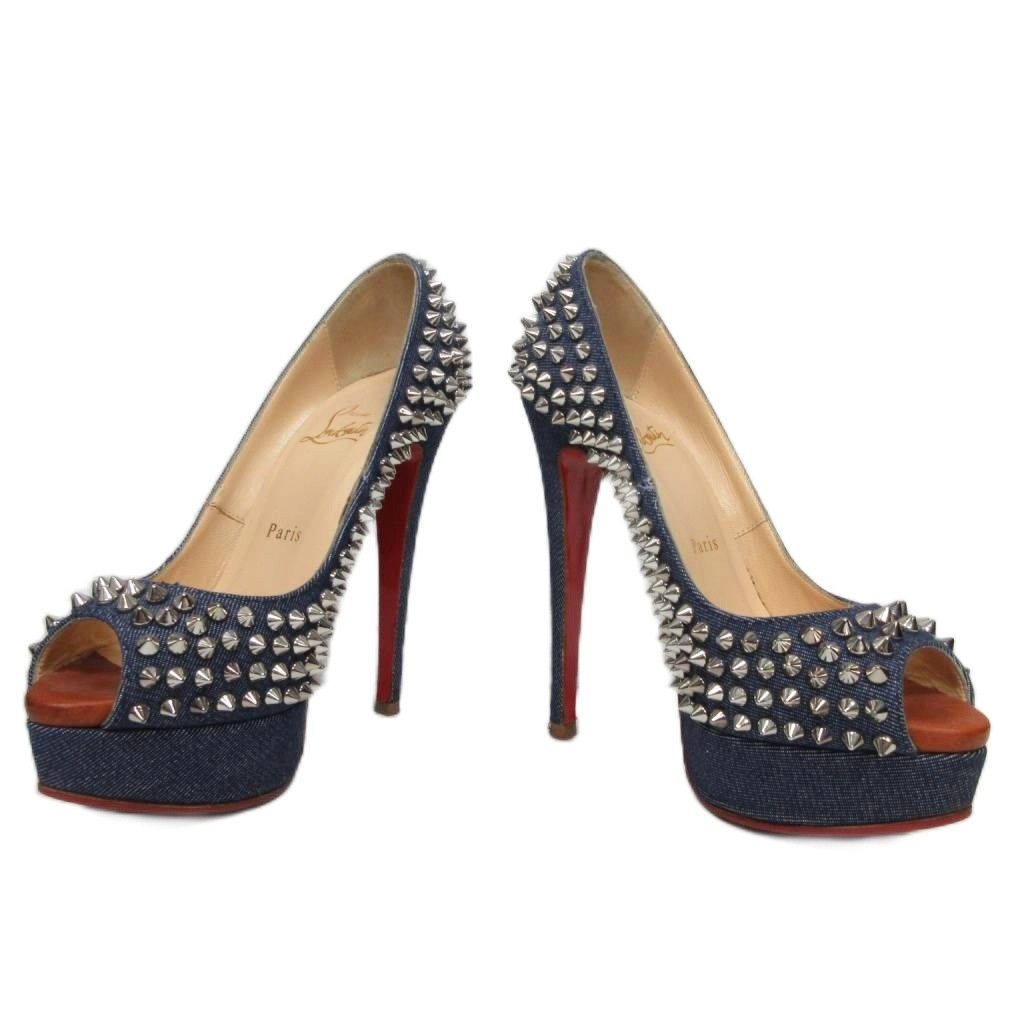 C.S　クリスチャンルブタン　デニムパンプス　ハイヒール　ポインテッドトゥ クリスチャンルブタン Christian louboutin デニム スパイク フル