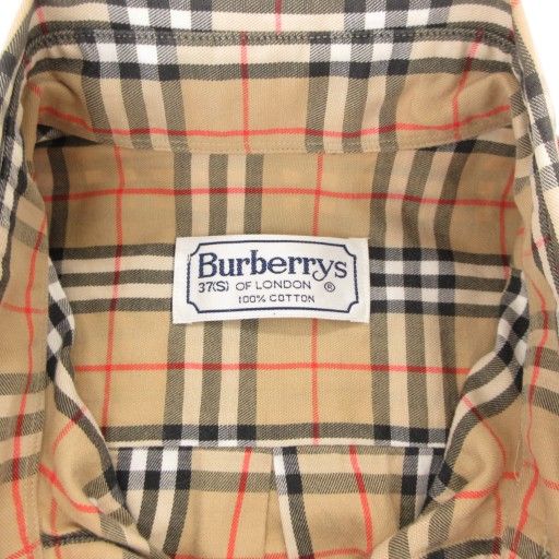 【中古】バーバリーズ Burberrys ヴィンテージ ノバチェック ボタンダウンシャツ 37 長袖 BD ホースロゴ刺繍 バーバリーズ Burberrys ヴィンテージ ノバチェック ボタンダウン