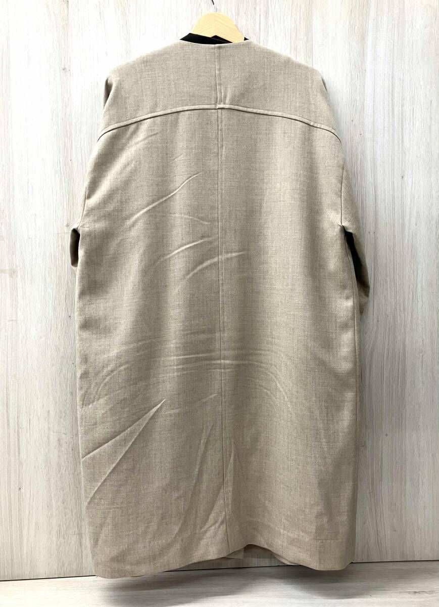 PINETA|ピネタ|コート|P 43-A 501|ノーカラーウールフラノコート|ベージュ|サイズM～L