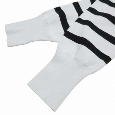 【中古】LE PHIL ルフィル ドライタッチカーディガン ボーダー ニット 長袖 Vネック 白 黒 フリーサイズ X レディース LE PHIL ルフィル ドライタッチカーディガン ボーダー ニット 長袖 V