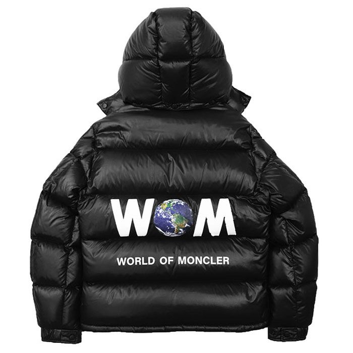 MONCLER モンクレール フラグメント ダウンジャケット 藤原ヒロシ HIROSHI 2021年製 HANTIUM デカロゴ ワッペン フード取り外し可 アウター ハンガー付属 メンズ 1 ブラック 黒 ルーマニア製