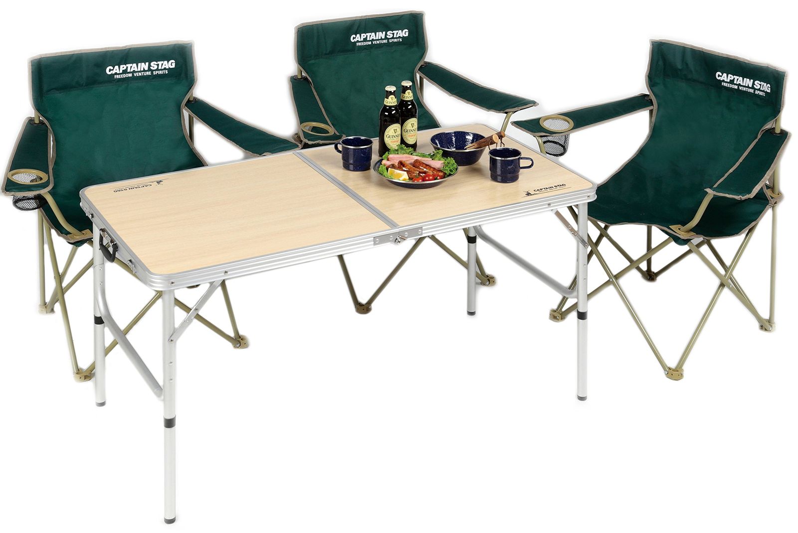 新品 キャプテンスタッグ(CAPTAIN STAG) テーブル ラウンジチェアで