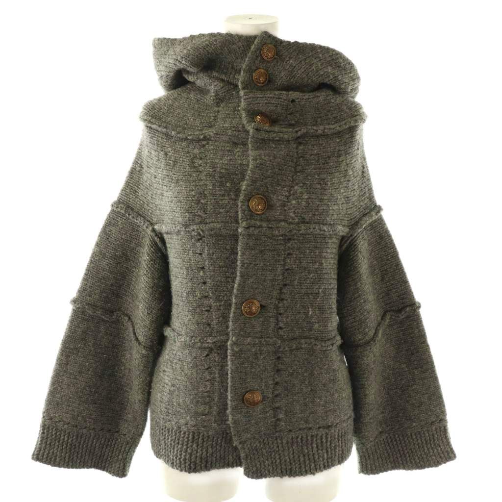 トリココムデギャルソン tricot COMME des GARCONS TH-N 026 AD 2011 金ボタン ニット カーディガン グレー |HK OS