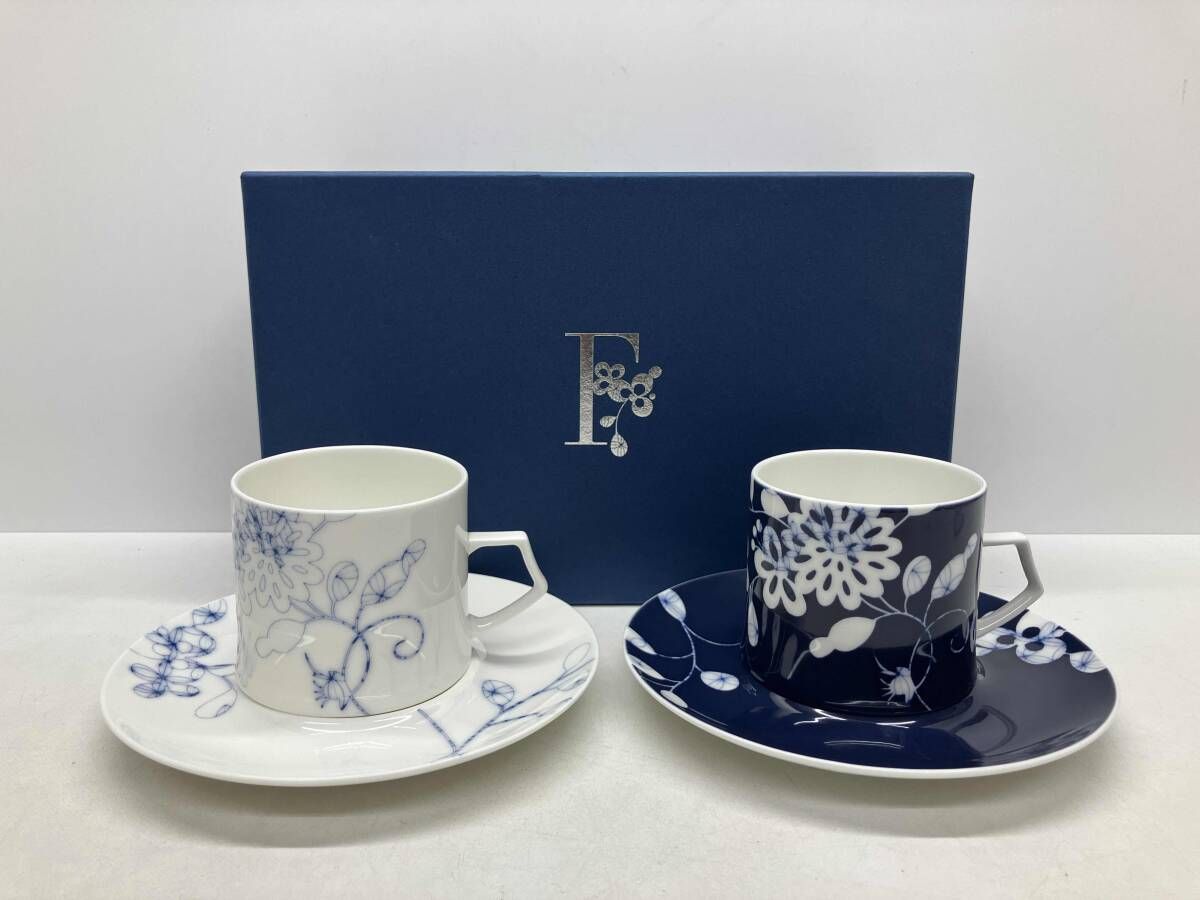 ♥品 NARUMI フィオレリア カップルコーヒーセット Fioreglia 96045-21938 カップ-ソーサー ナルミ ペア 箱あり