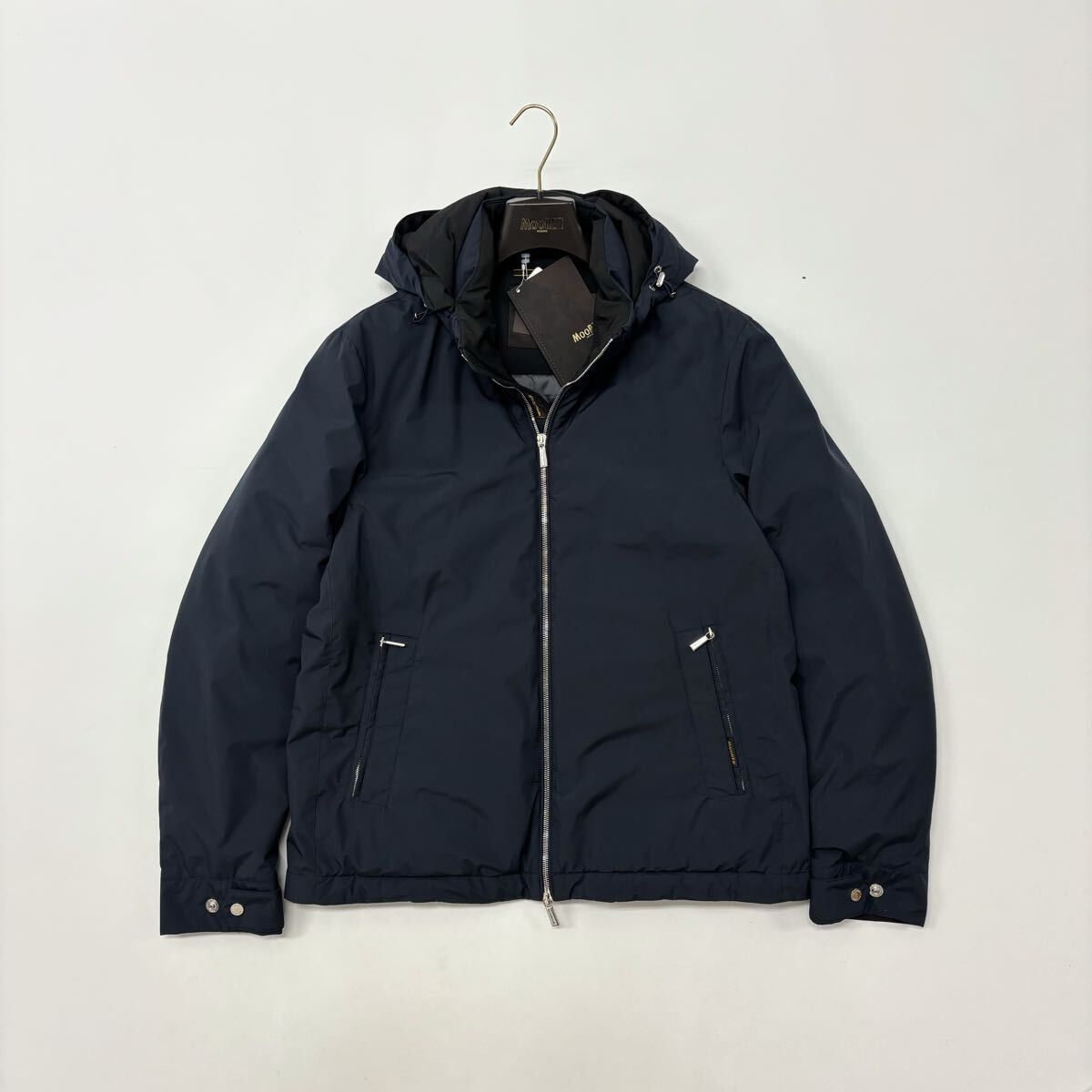 ♥ MOORER ムーレー ALBINI - STP アルビニ ジップ ダウン ジャケット パーカー イタリア 製 BLU サイズ 52 定価308 000円 801-0850