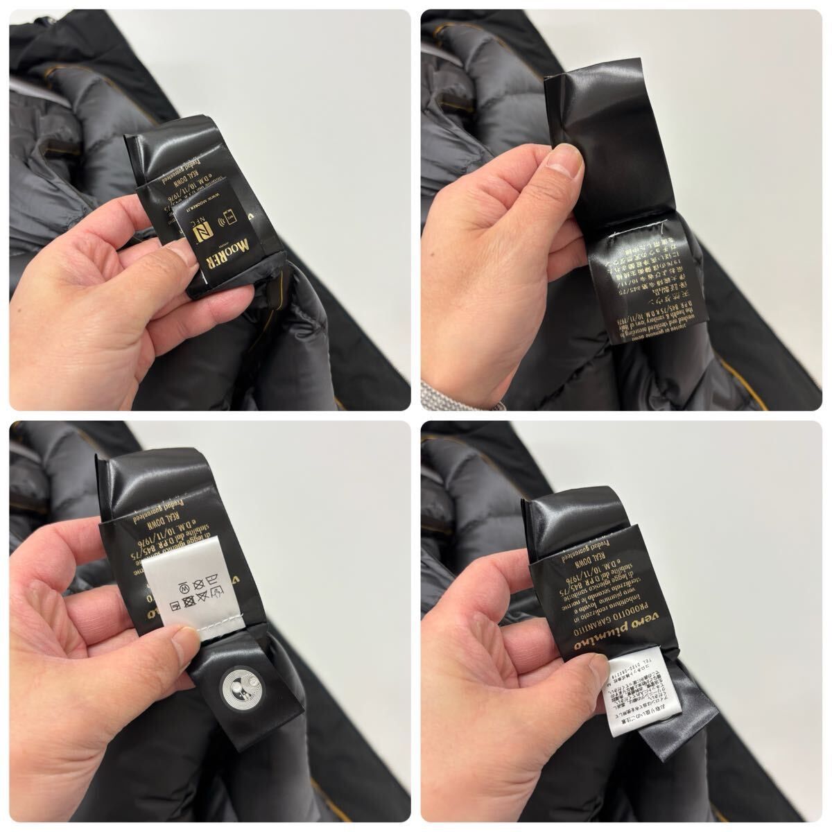 ♥ MOORER ムーレー ALBINI - STP アルビニ ジップ ダウン ジャケット パーカー イタリア 製 BLU サイズ 52 定価308 000円 801-0850 ストライプ ダウンジャケット 