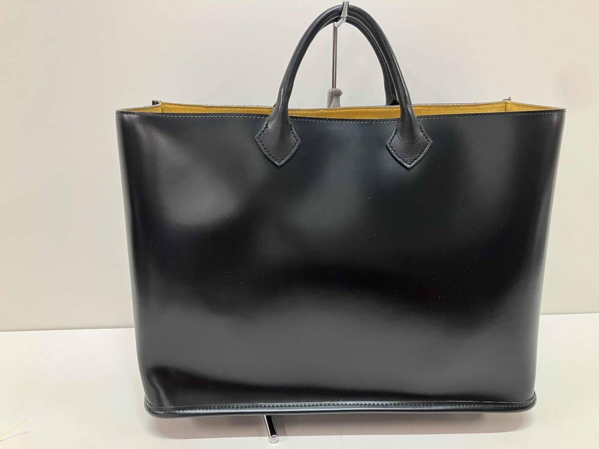 PIENI ピエニ トートバッグ レザー 裏地スエード ブラック イエロー