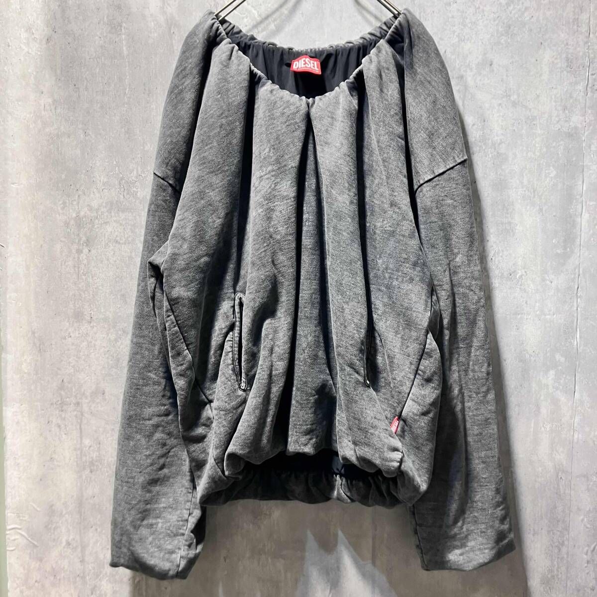 DIESEL S-FISHY-5 オーバーサイズクロップドスウェット -157|192 サイズS グレー系 ディーゼル