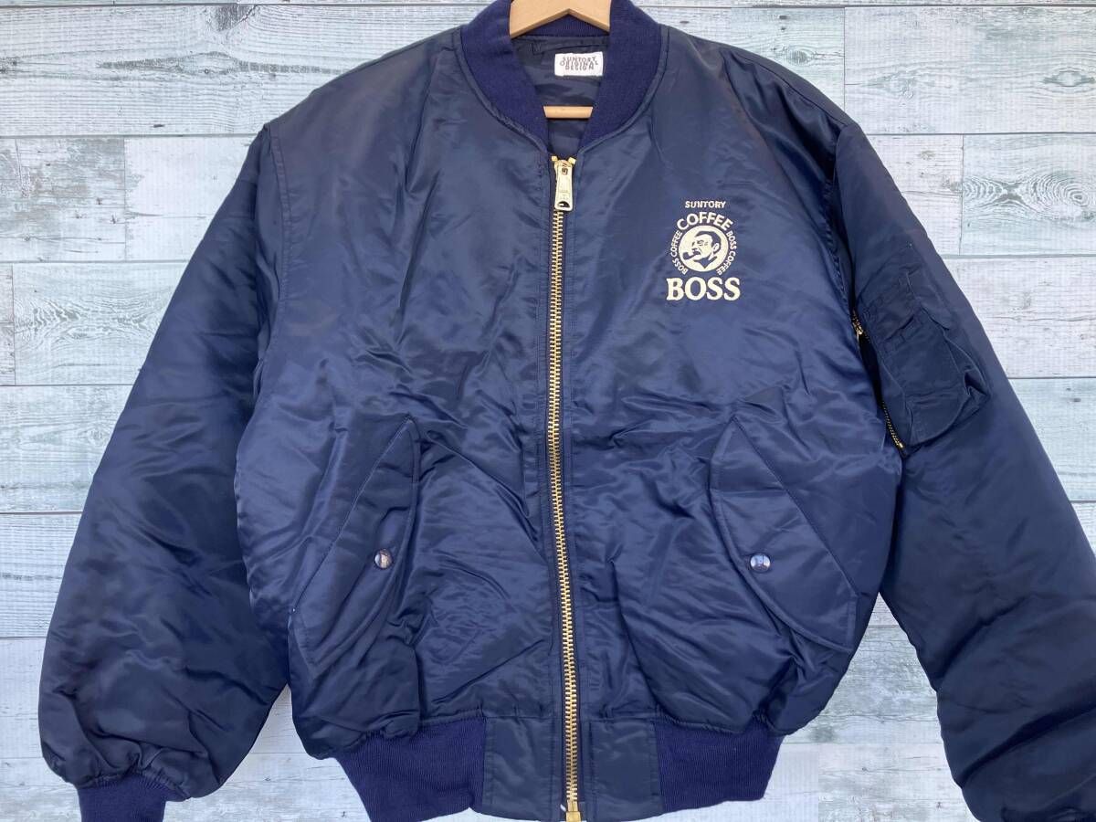 SUNTORY BOSS ネイビー MA-1ジャケット BOSS MA-1ジャケット ネイビー - メルカリ