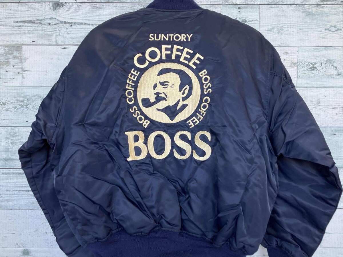 SUNTORY BOSS ネイビー MA-1ジャケット BOSS MA-1ジャケット ネイビー - メルカリ