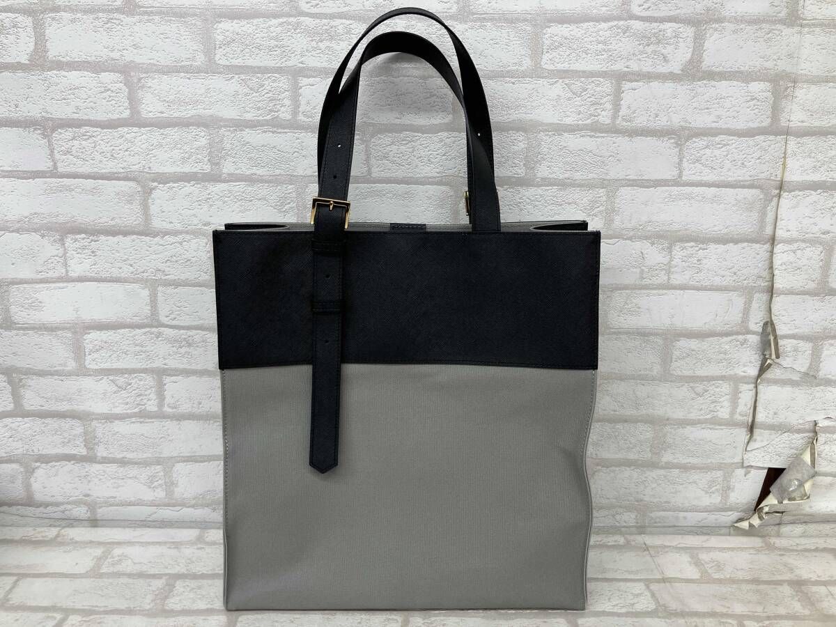 CULLNI クルニ トートバッグ グレー ブラック レザー キャンバス 異 