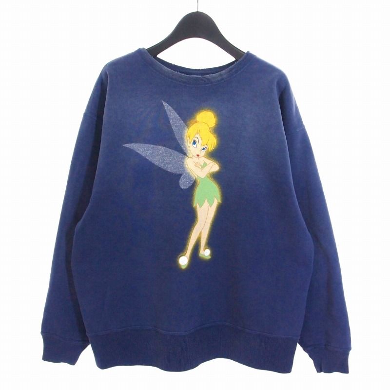 セントマイケル × Disney 26 SS TINKER BELL DSN_CRW NK SWT スウェット トレーナー プリント 長袖 M ネイビー 紺 SM-MK 8-0000-C 80