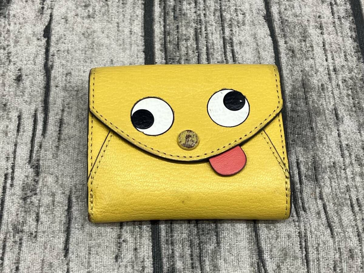 ANYA HINDMARCH 三つ折り財布 Zany Mini Tri-fold Wallet イエロー