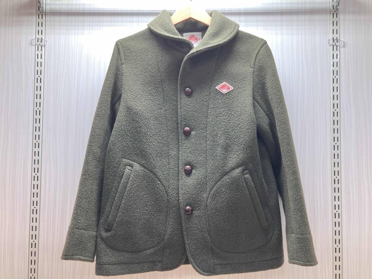 DANTON ダントン 丸襟ウールモッサジャケット JD-8237 WOM サイズ38 カーキ